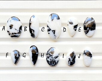 White BUFFALO TURQUOISE Cabochon Loose Gemstone For Jewelry Making, AAA+ Buffalo Turquoise For Handmade Jewelry And Wire Wrap - 28145-28154