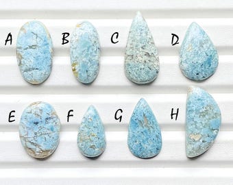 NEW Blue Opal With Chalcedony Cabochon Loose Gemstone For Jewelry Making, AAA+ Natural Opal Chalcedony Cabochon For Wire Wrap - 26399-26406