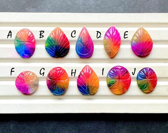 NEW Solar Quartz Hand Carved Cabochon Loose Gemstone For Jewelry Making, AAA+ Solar Quartz Carving Cabochon For Wire Wrap - 34035-34044