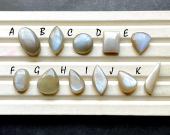 New Grey Moonstone Cabochon Loose Gemstone For Jewelry Making, AAA+ Natural Grey Moonstone For Handmade Jewelry And Wire Wrap - 33999-34009