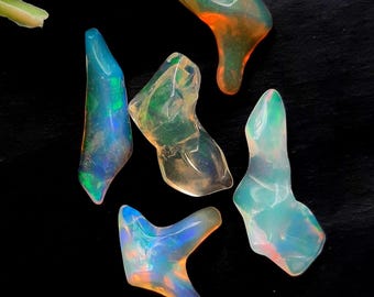 Selected Ethiopian Opal Raw Polished Loose Crystal, Top Quality Ethiopian Fire Opal Welo Opal For Jewelry Making, Birthstone Gemstone- 12567