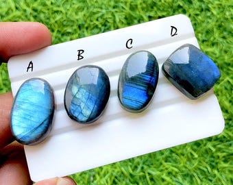 Multi Blue Labradorite Cabochon Loose Gemstone For Jewelry Making, AAA+ Natural Multi Blue Labradorite Gemstone For Wire Wrap - 35812-35815