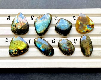 Big Finland SPECTROLITE LABRADORITE Cabochon Loose Gemstone, AAA+ Spectrolite Labradorite For Handmade Jewelry and Wire Wrap - 34149-34156