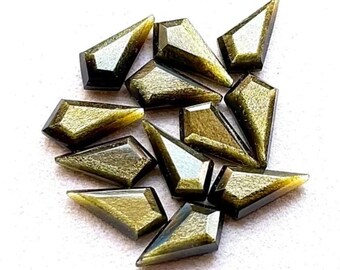 New Golden Obsidian 8X16 MM Kite Shape Step Cut With Flat Back 10 Pieces Gemstone Lot For Handmade Jewelry, Natural Golden Obsidian Jewelry