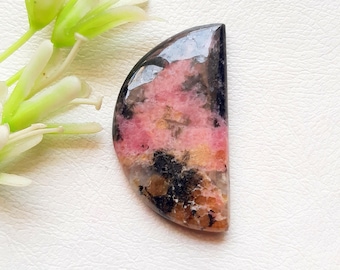 Rhodonite Cabochon Loose Gemstone For Jewelry Making, AAA+ Natural Rhodonite Gemstone For Handmade Jewelry And Wire Wrap - 23410-23413