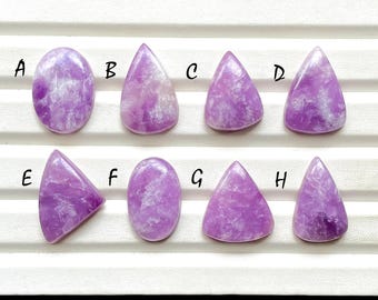 Purple Lepidolite Cabochon Loose Gemstone For Jewelry Making, AAA+ Natural Lepidolite Gemstone Cabochon For Wire Wrap - 28811-28818