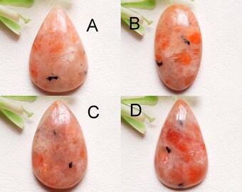 Sunstone Cabochon losse edelsteen, natuurlijke Sunstone edelsteen voor handgemaakte sieraden en draadwikkel - 4509-4512