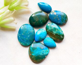 NEW Chilean Opal Cabochon Loose Gemstone 8 Pieces Lot For Jewelry Making | Size : 20-14 MM | AAA+ Natural Chilean Opal Flatback Lot  - 31749
