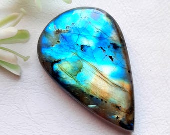 BIG Multi Labradorite Cabochon Loose Gemstone, Top Quality AAA+ Multi Labradorite Cabochon Gemstone For Jewelry Making, Pendant- 10348
