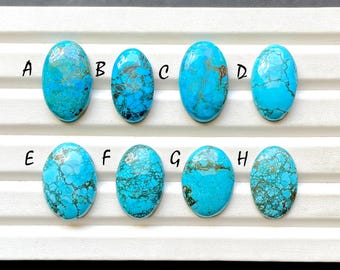 Selected Magnesite Turquoise Cabochon Loose Gemstone For Jewelry Making, AAA+ High Polish Magnesite Turquoise For Wire Wrap - 29773-29780