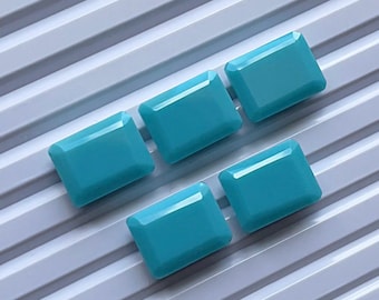 Turquoise Faceted Rectangle Shape Gemstone 5 Pieces Lot | Size : 10x13 MM | AAA+ Turquoise Faceted Rectangle Used For Handmade Jewelry