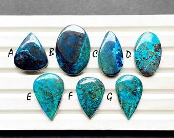 Selected Deep Blue Azurite Cabochon Loose Gemstone For Jewelry Making, AAA+ Natural Deep Blue Azurite Gemstone For Wire Wrap - 28664-28670