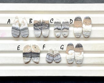 NEW Zebra Jasper Pair Cabochon Gemstone For Handmade Jewelry, AAA+ Natural Zebra Jasper Gemstone Matching Pairs For Earrings - 32521-32527