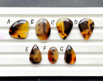 NEW Yellowstone River Montana Agate Cabochon Loose Gemstone For Jewelry Making, AAA+ Montana Agate Cabochon For Wire Wrap - 30135-30141