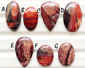 Red Snake Skin Jasper Cabochon Loose Gemstone For Jewelry Making, AAA+ Natural Red Snake Skin Jasper Cabochon For Wire Wrap - 25188-25194
