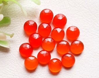 Carnelian Rose Cut Round With Flat Back 15 Pieces Gemstone Lot | Size : 6 MM | Natural AAA+ Quality Gemstone Used For Jewelry Making