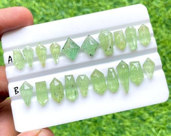Green Kyanite Fancy Shape With Flat Back Loose Gemstone 10 Pieces Lot, AAA+ Natural Green Kyanite Lot For Jewelry Making - 26318-26319