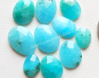 Natural Hemimorphite Gemstone Rose Cut Slice - Hemimorphite Rose Cut Gemstone 10 Pieces Lot For Jewelry Making, Pendant, Ring