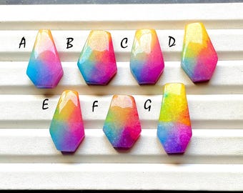 NEW Solar Quartz Coffin Shape Cabochon Loose Gemstone For Jewelry Making, AAA+ Solar Quartz For Handmade Jewelry And Wire Wrap - 33537-33543