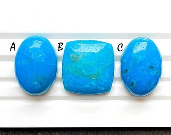 Natural Arizona Sleeping Beauty Turquoise Loose Gemstone For Jewelry Making , AAA+ Top Grade Arizona Turquoise Cabochon - 24451-24453