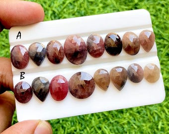 Natural Wonder Sapphire Rosecut Gemstone Lot, Multicolor Rose Cut Sapphire Gemstones, Loose Sapphire Stones For Jewelry Making - 36496-36497