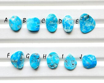 Natural Arizona Turquoise Polished Rough Slices Loose Gemstone For Jewelry Making, Natural Turquoise Slice For Handmade Jewelry -25885-25894