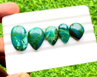 NEW Chilean Opal Cabochon Loose Gemstone 5 Pieces Lot For Jewelry Making | Size : 24-16 MM | AAA+ Natural Chilean Opal Flatback Lot  - 30272