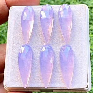Lavender Quartz 30X10 MM Rose Cut Pear Shape With Flat Back Gemstone 6 Pieces Lot, AAA+ Natural Lavender Quartz Used For Jewelry Making