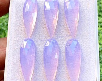 Lavender Quartz 30X10 MM Rose Cut Pear Shape With Flat Back Gemstone 6 Pieces Lot, AAA+ Natural Lavender Quartz Used For Jewelry Making