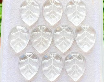 Himalayan Clear Quartz Precision Hand Cut And Carved 12X16 MM Pear Shape Gemstone 5 Pieces Lot For Jewelry Making