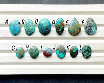 Natural Tibetan Turquoise Cabochon Loose Gemstone For Jewelry Making, AAA+ Tibetan Turquoise For Handmade Jewelry & Wire Wrap - 33284-33295