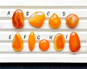 Selected Carnelian Cabochon Loose Gemstone For Jewelry Making, AAA+ Natural Carnelian Cabochon For Handmade Jewelry & Wire Wrap 32238-32246