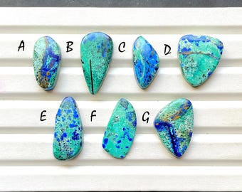New Blue Bird Azurite Cabochon Loose Gemstone For Jewelry Making, AAA+ Natural Blue Bird Azurite For Handmade Jewelry - 30687-30693