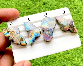 Aurora Flame Spectrolite Labradorite Fancy Cut Loose Cabochon, Intense Rainbow Flash Iridescent Gemstone For Jewelry Making - 37711-37714