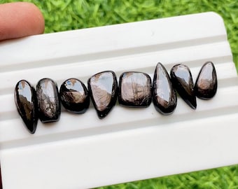 Hypersthene Cabochon Loose Gemstone 8 Pieces Lot For Jewelry Making | Size : 19-14 MM | AAA+ Natural Hypersthene For Handmade Jewelry-30324