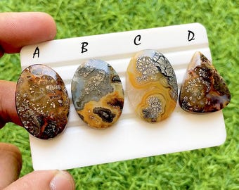 Rare Yellow Marcasite Cabochon Loose Gemstone For Jewelry Making, AAA+ Natural Yellow Marcasite Cabochon Gemstone For Wire Wrap -37209-37212