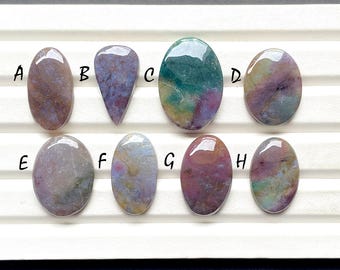 New Indonesian Moss Agate Cabochon Loose Gemstone For Jewelry Making, AAA+ Natural Moss Agate Cabochon For Handmade Jewelry  - 27483-27490