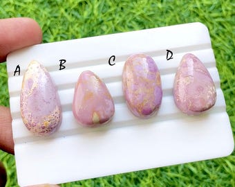 Blush Gold Phosphorite Cabochon Loose Gemstone For Jewelry Making, AAA+ Pink & Golden Natural Stone For Wire Wrap - 35154-35157