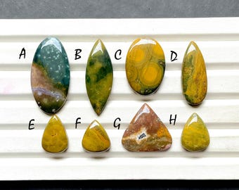 NEW Ocean Jasper Cabochon Loose Gemstone For Jewelry Making, AAA+ Natural Ocean Jasper Gemstone Cabochon For Wire Wrap - 31451-31458