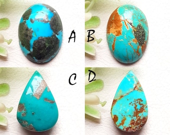 Natural Black Jack Arizona Turquoise Loose Gemstone, AAA+ Natural Arizona Turquoise Gemstone For Jewelry Making - 7391-7394