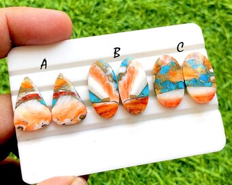 NEW Oyster Copper Turquoise Pair Loose Gemstone For Jewelry Making, AAA+ Oyster Copper Turquoise Matching Pair For Earring - 36356-36358