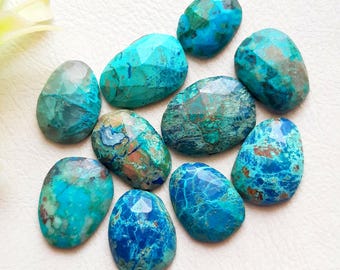 Shattuckite Rose Cut Slice With Flat Back Gemstone 10 Pieces Lot | Size : 10-16 MM | AAA+ Natural Shattuckite Used For Jewelry Making