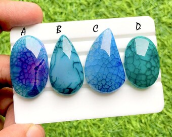 New Colorful Spiderweb Agate Cabochon Loose Gemstone For Jewelry Making, AAA+ Colorful Spiderweb Agate Gemstone For Wire Wrap - 35076-35079