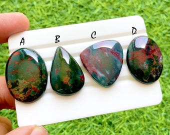 New Blood Stone Cabochon Loose Gemstone For Jewelry Making, AAA+ Natural Blood Stone Cabochon Gemstone For Wire Wrap - 38125-38128