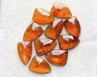 New 8x12 MM Orange Kyanite Shield Shape Rosecut 10 Pieces Parcel, AAA+ Natural Orange Kyanite With Flat Back For Handmade Jewelry Making