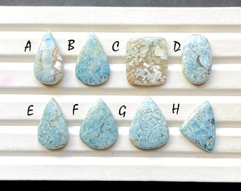 NEW Blue Opal With Chalcedony Cabochon Loose Gemstone For Jewelry Making, AAA+ Natural Opal Chalcedony Cabochon For Wire Wrap - 31503-31510