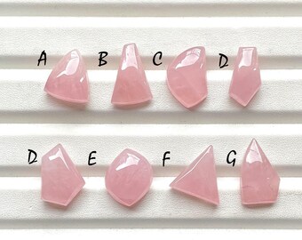 NEW Vibrant Pink Rose Quartz Fancy Shape Cabochon Loose Gemstone For Jewelry Making, AAA+ Natural Rose Quartz For Wire Wrap - 26867-26874