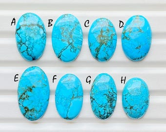 Selected Magnesite Turquoise Cabochon Loose Gemstone For Jewelry Making, AAA+ High Polish Magnesite Turquoise For Wire Wrap - 24802-24809