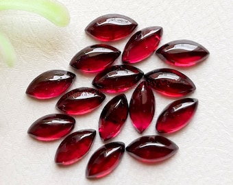 Loop Clean Garnet Marquise Cabochon Gemstone 15 Pieces Lot | Size : 8X4 MM | Natural AAA+ Garnet Cabochon Used For Handmade Jewelry