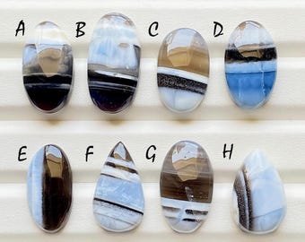 Vibrant Blue Owyhee Opal Cabochon Loose Gemstone For Jewelry Making, AAA+ Owyhee Blue Opal Gemstone For Handmade Jewelry - 24332-24339
